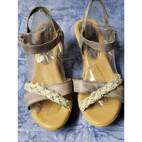 Spring Step MADE IN ITALY Strap‎ Sandals Heels Sz 38 US 7.5-8 Comfort Faux cork - Picture 1 of 12